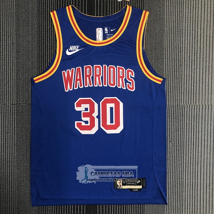Camiseta Golden State Warriors Stephen Curry NO 30 Classic 2021-22 Autentico Azul